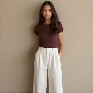 Aritzia Wilfred Reve Boxy Fit Lace Tee Size XXS